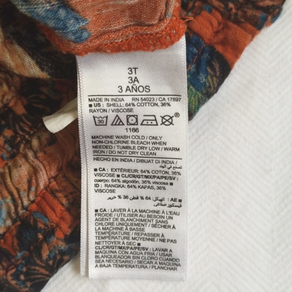 old navy cropped smocked rayon cotton blend floral tank top 3T toddler girls - Picture 5 of 6